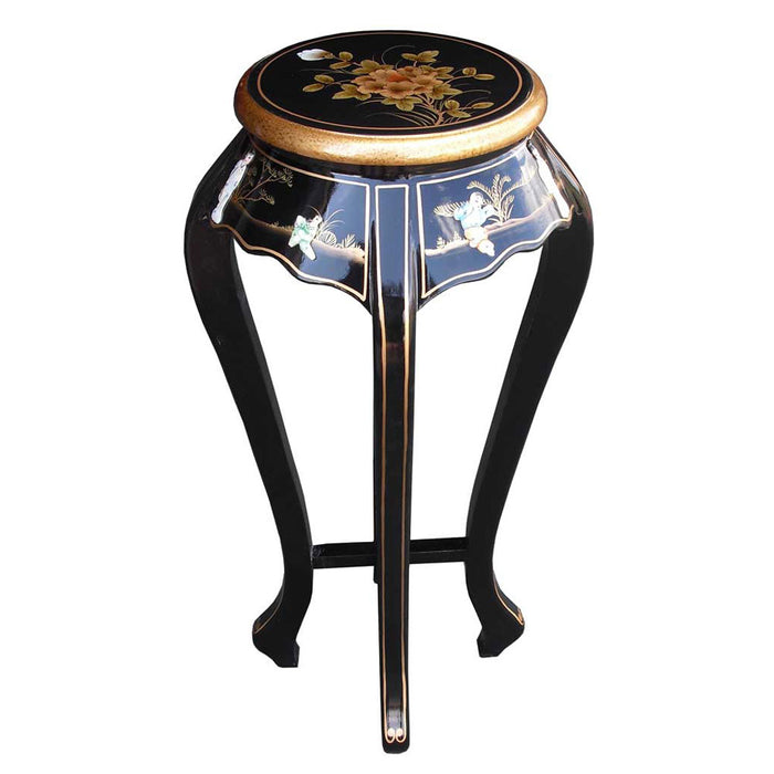 Mother of Pearl Black Lacquer Plant Stand