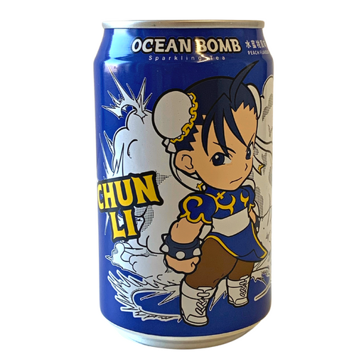 Ocean Bomb Street Fighter Sparkling Tea (CHUN LI) - Peach Flavour - 330ml