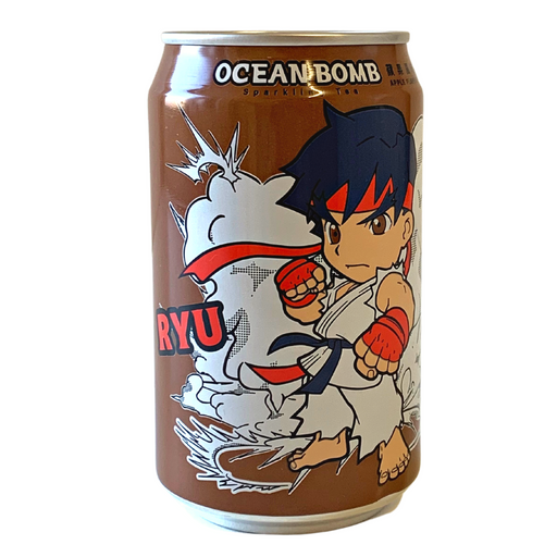 Ocean Bomb Street Fighter Sparkling Tea (RYU) - Apple Flavour - 330ml
