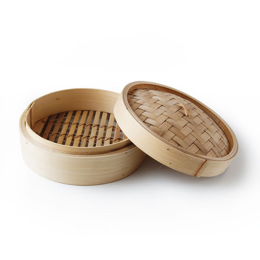 One Tier 10" Bamboo Steamer with Lid