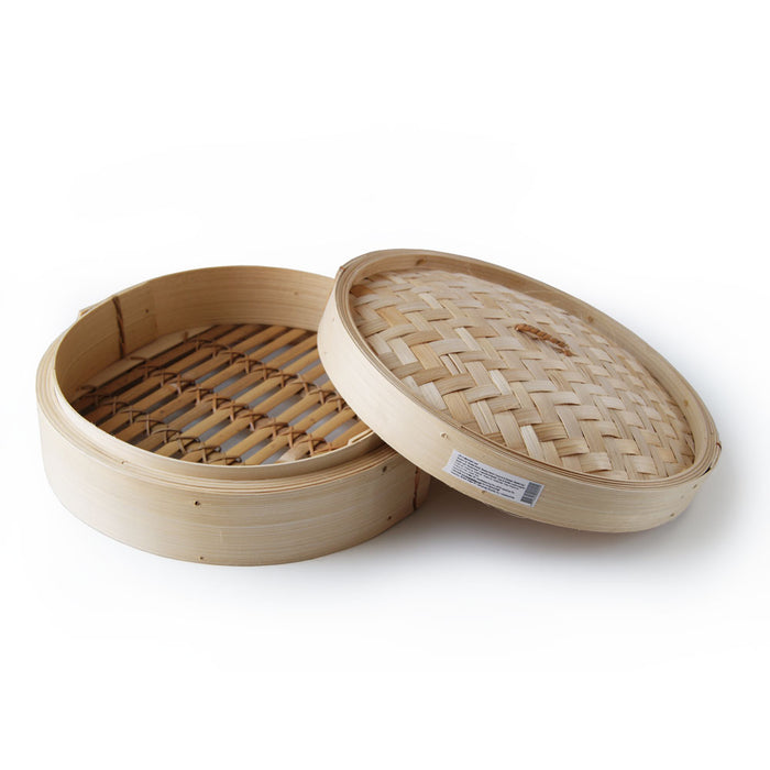 One Tier 12" Bamboo Steamer with Lid