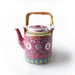 Oriental Red Pattern Teapot with Bamboo Handle
