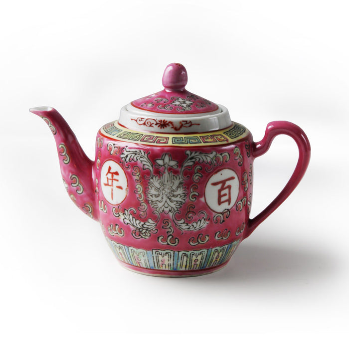 Oriental Red Pattern Tea Pot