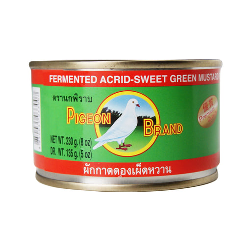 Pigeon Brand Fermented Acrid-Sweet Green Mustard Pieces in Soy Sauce - 230g