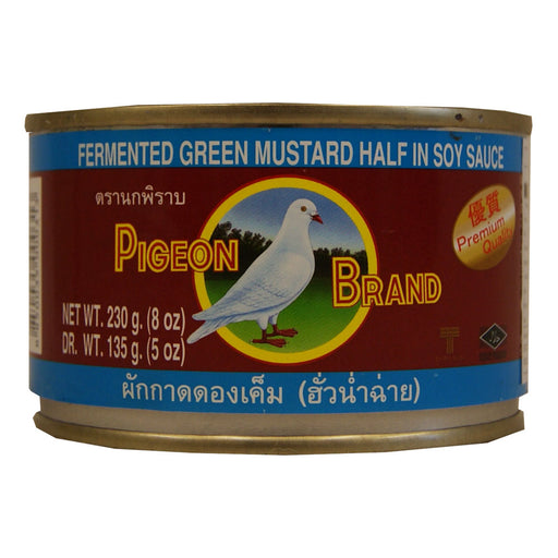 Pigeon Brand Fermented Green Mustard Half in Soy Sauce - 230g