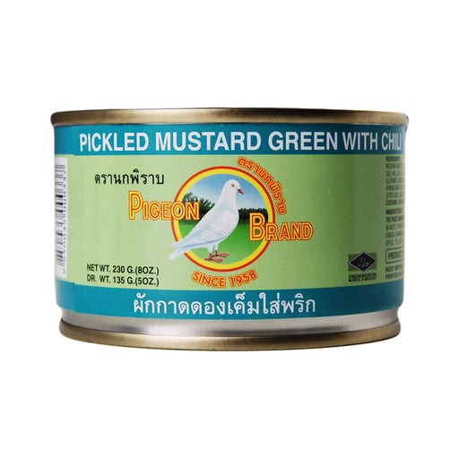 Pigeon Brand Pickled Mustard Green with Chilli - 140g