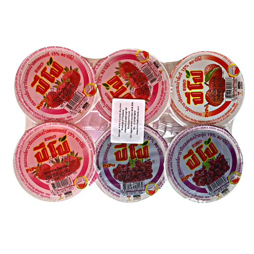 Pipo Assorted Flavours Jelly Dessert (6 cups) - 540g