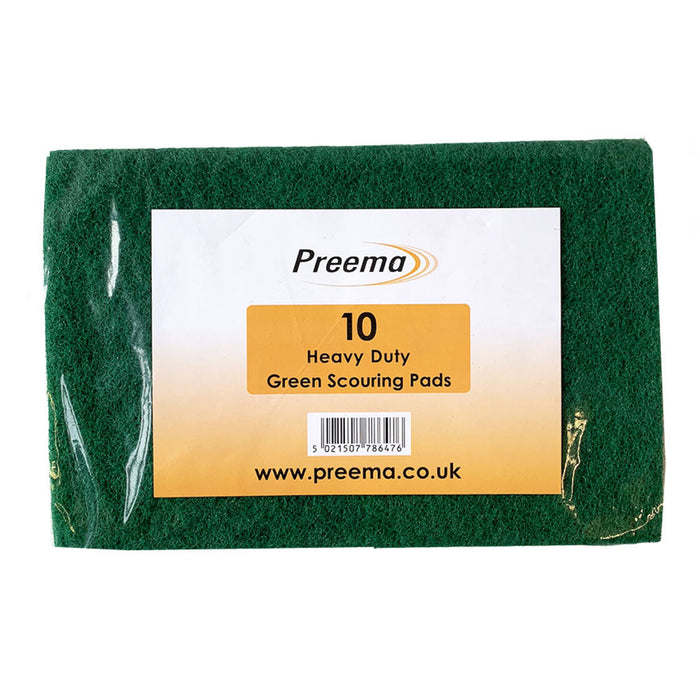 Preema 10 Heavy Duty Green Scouring Pads