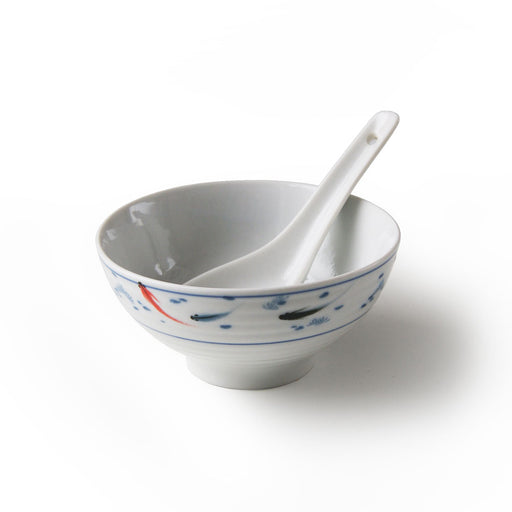 Rice Pattern Bowl & Spoon - Fish Design