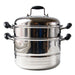 Stainless Steel Chinese Steamer (2 tier) - 24cm