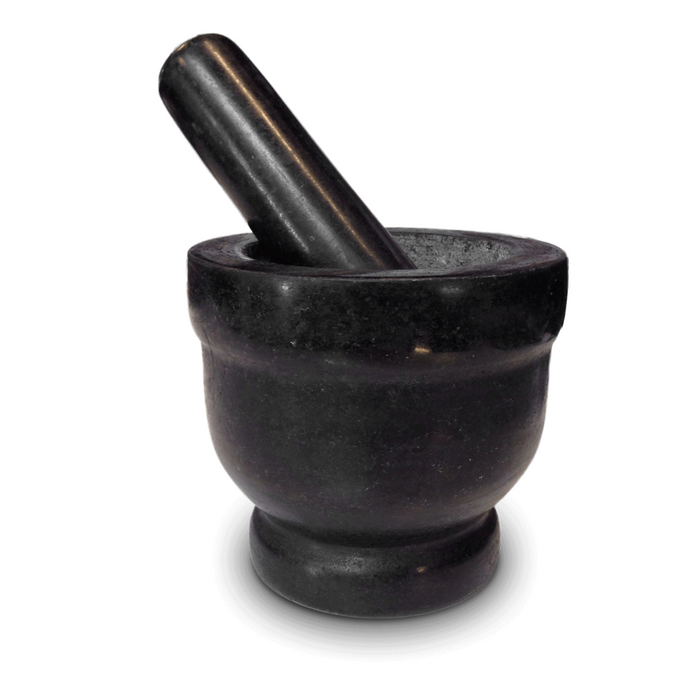 Black Stone Pestle & Mortar - 11cm Diameter