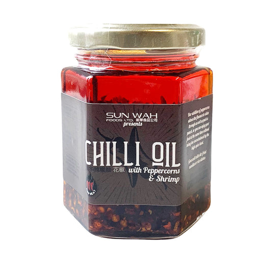 Sun Wah Chilli Oil With Peppercorns & Shrimps - 180g