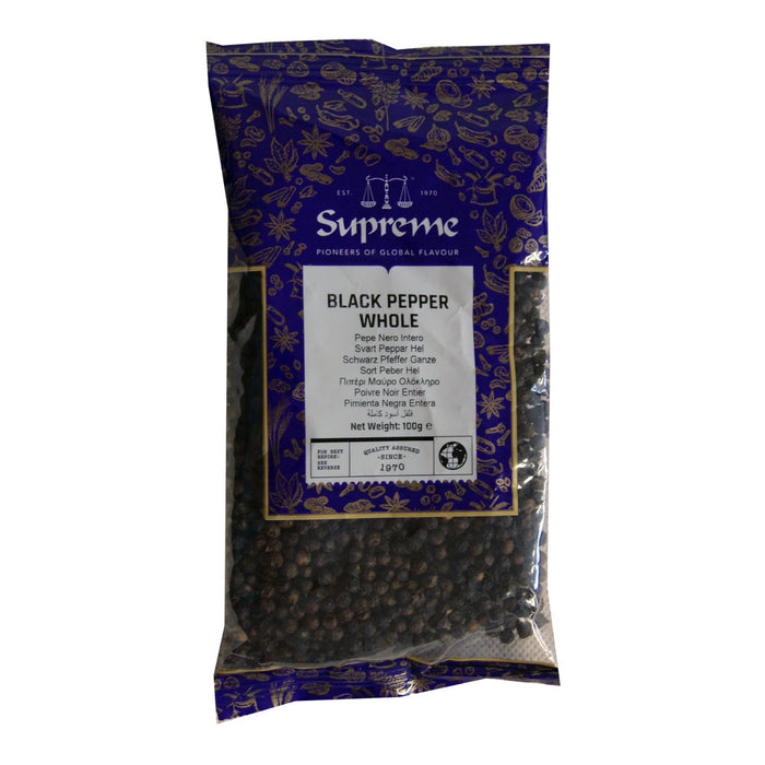 Supreme Whole Black Peppercorn - 100g