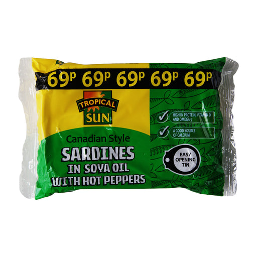 Tropical Sun Canadian Style Sardines in Soya Oil with Hot Peppers - 106g