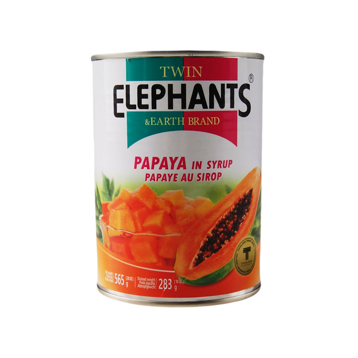 Twin Elephants & Earth Brand Papaya in Syrup - 565g