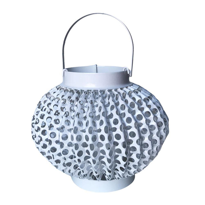 White Round Metal Candle Holder